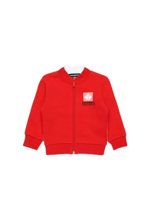 FELPA BICOLOR CON GRAFICA LEAF DSQUARED2