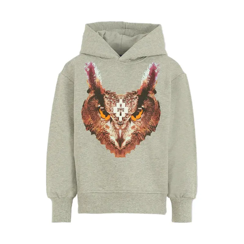 FELPA CON CAPPUCCIO BEIGE CON STAMPA MARCELO BURLON