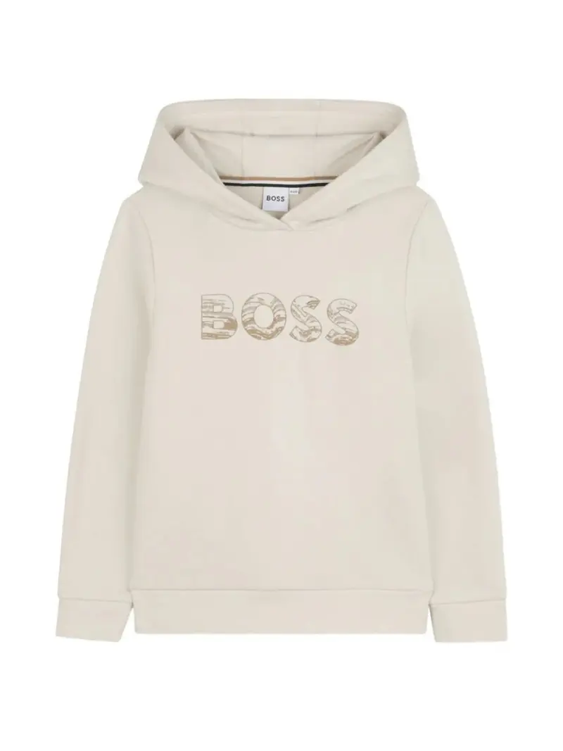 FELPA CON CAPPUCCIO BEIGE HUGO BOSS