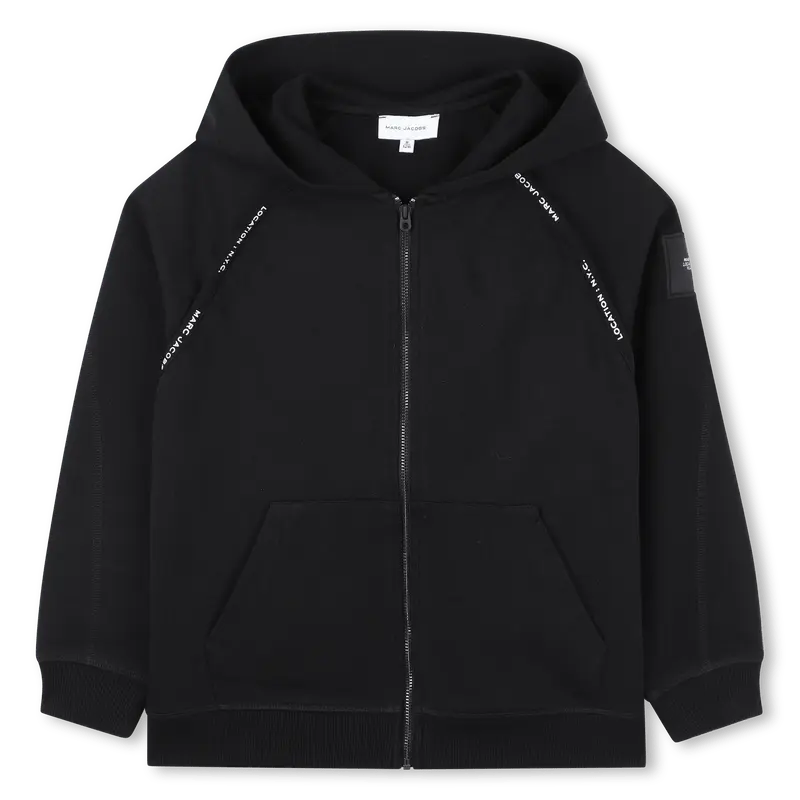 FELPA CON CAPPUCCIO NERA CON ZIP MARC JACOBS