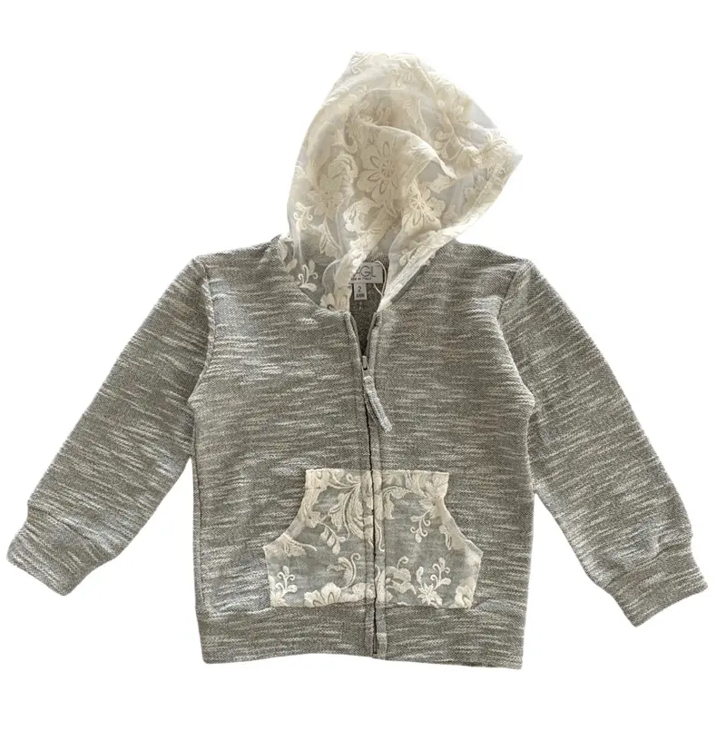FELPA CON CAPPUCCIO PIZZO