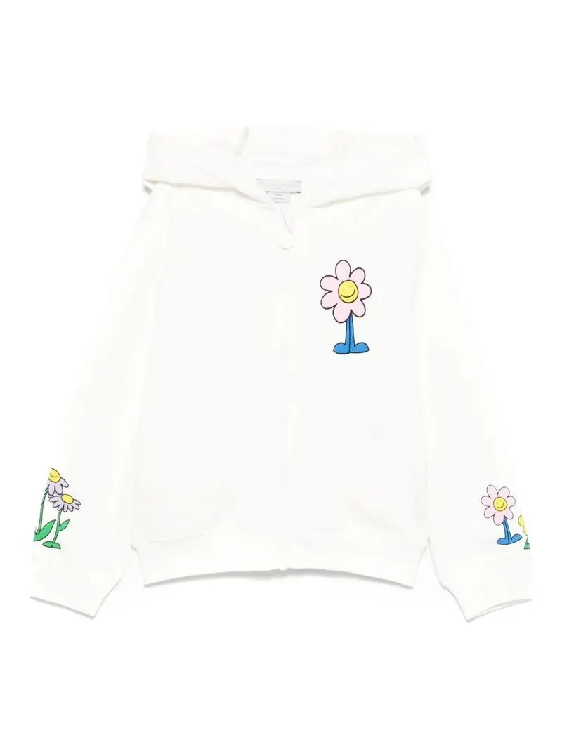 FELPA CON ZIP BIANCA CON FIORI STELLA MCCARTNEY