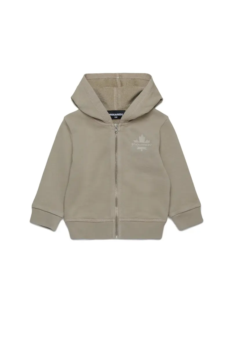 FELPA CON ZIP GRIGIA DSQUARE2