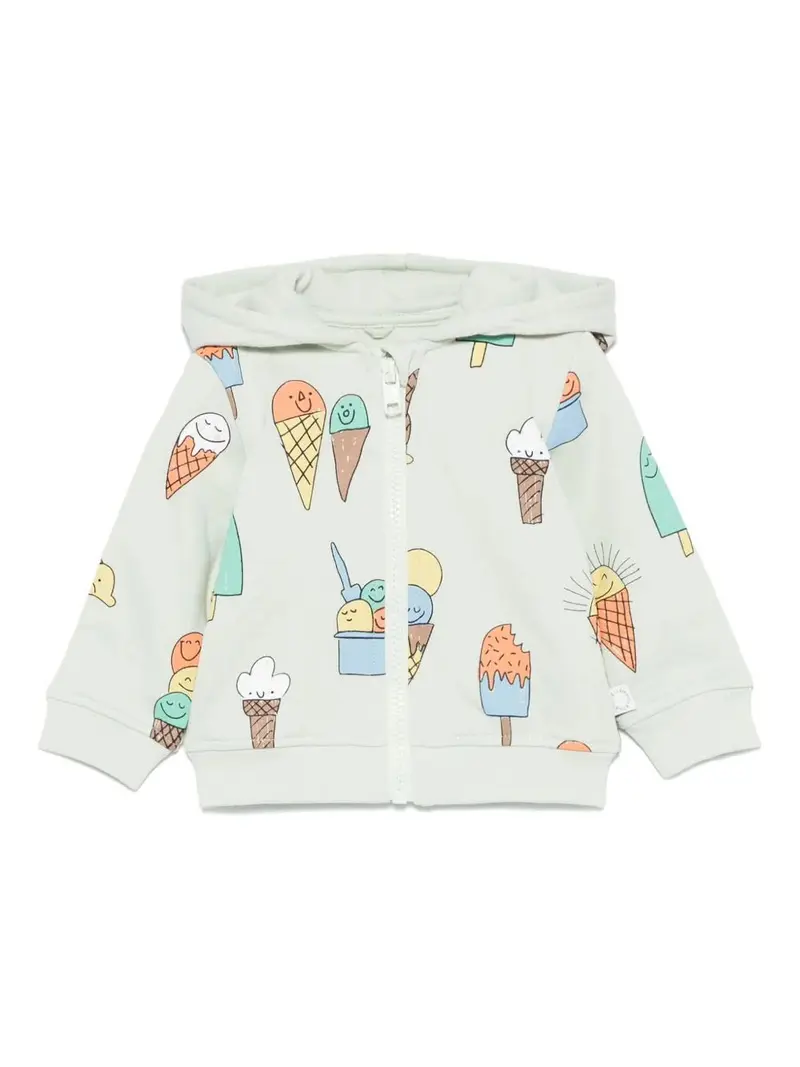 FELPA CON ZIP VERDE CON FANTASIA GELATI STELLA MCCARTNEY