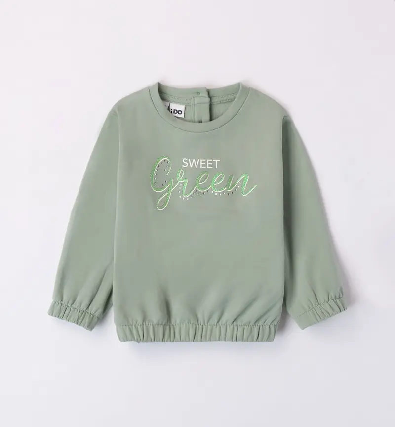 Felpa girocollo con applicazioni e serigrafia a rilievo