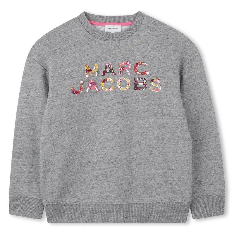 FELPA GRIGIA CON LOGO IN PIETRE COLORATE MARC JACOBS