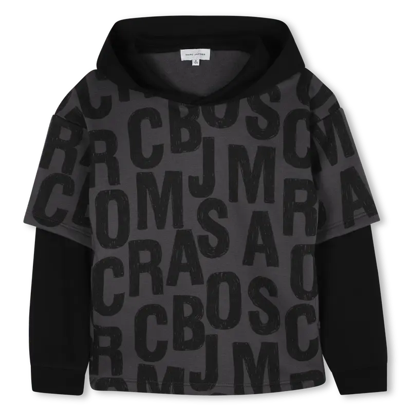 FELPA GRIGIA CON LOGO NERO MARC JACOBS