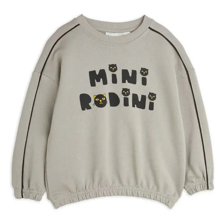 FELPA GRIGIA CON LOGO NERO MINI RODINI