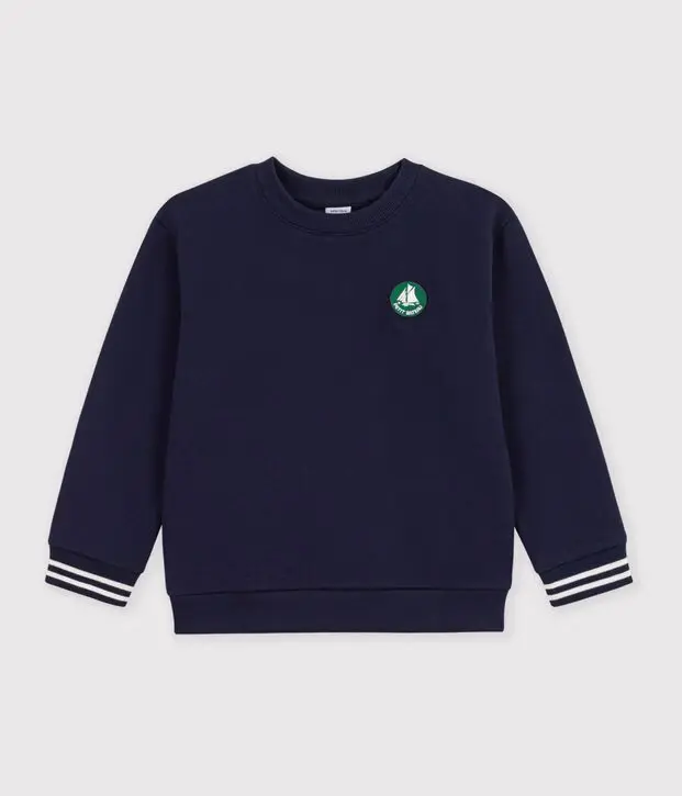 Felpa in cotone tinta unita Petit Bateau