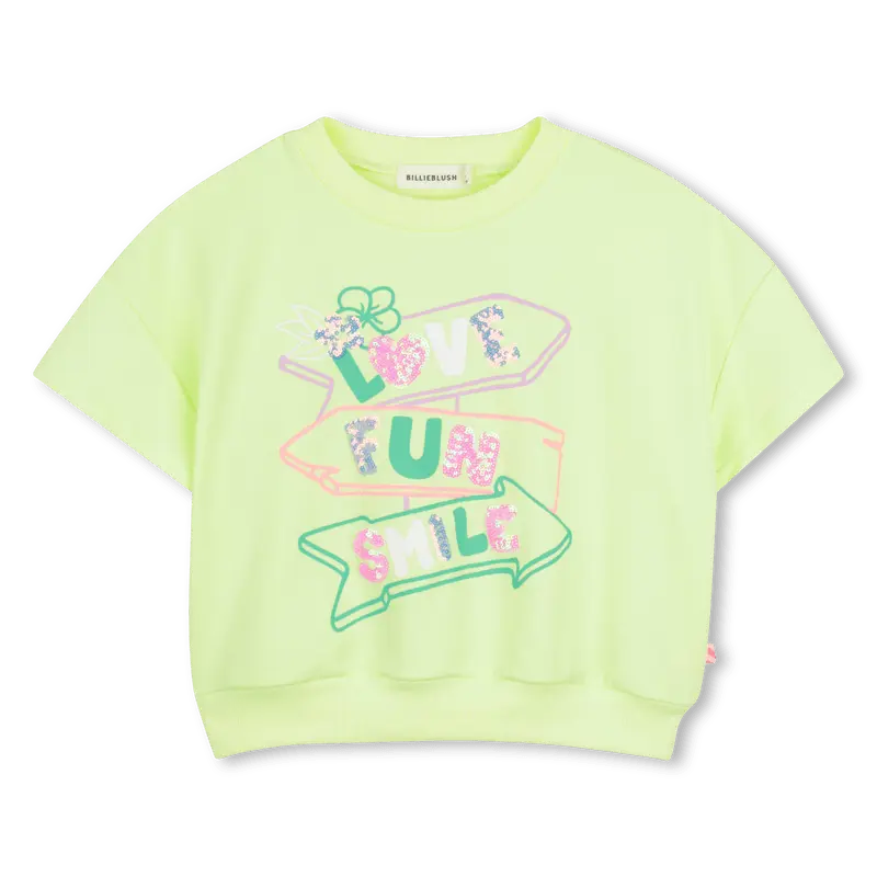 FELPA MANICA CORTA FLUO CON STAMPA  BILLIEBLUSH