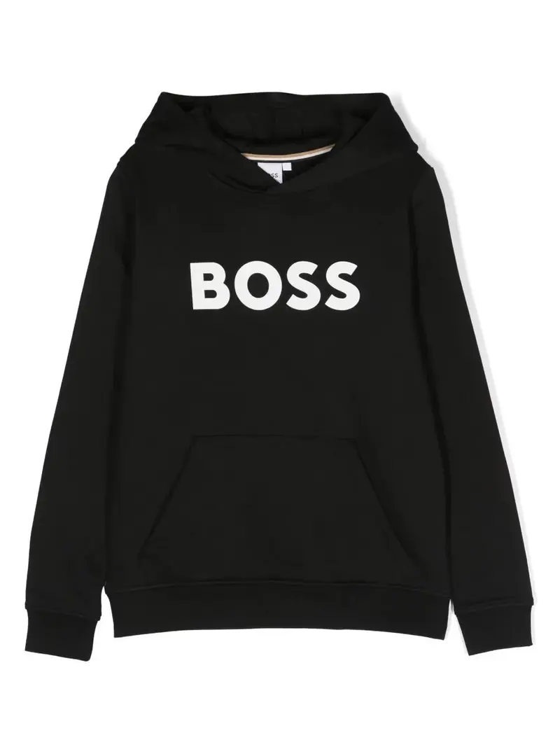 FELPA NERA  CON CAPPUCCIO HUGO BOSS