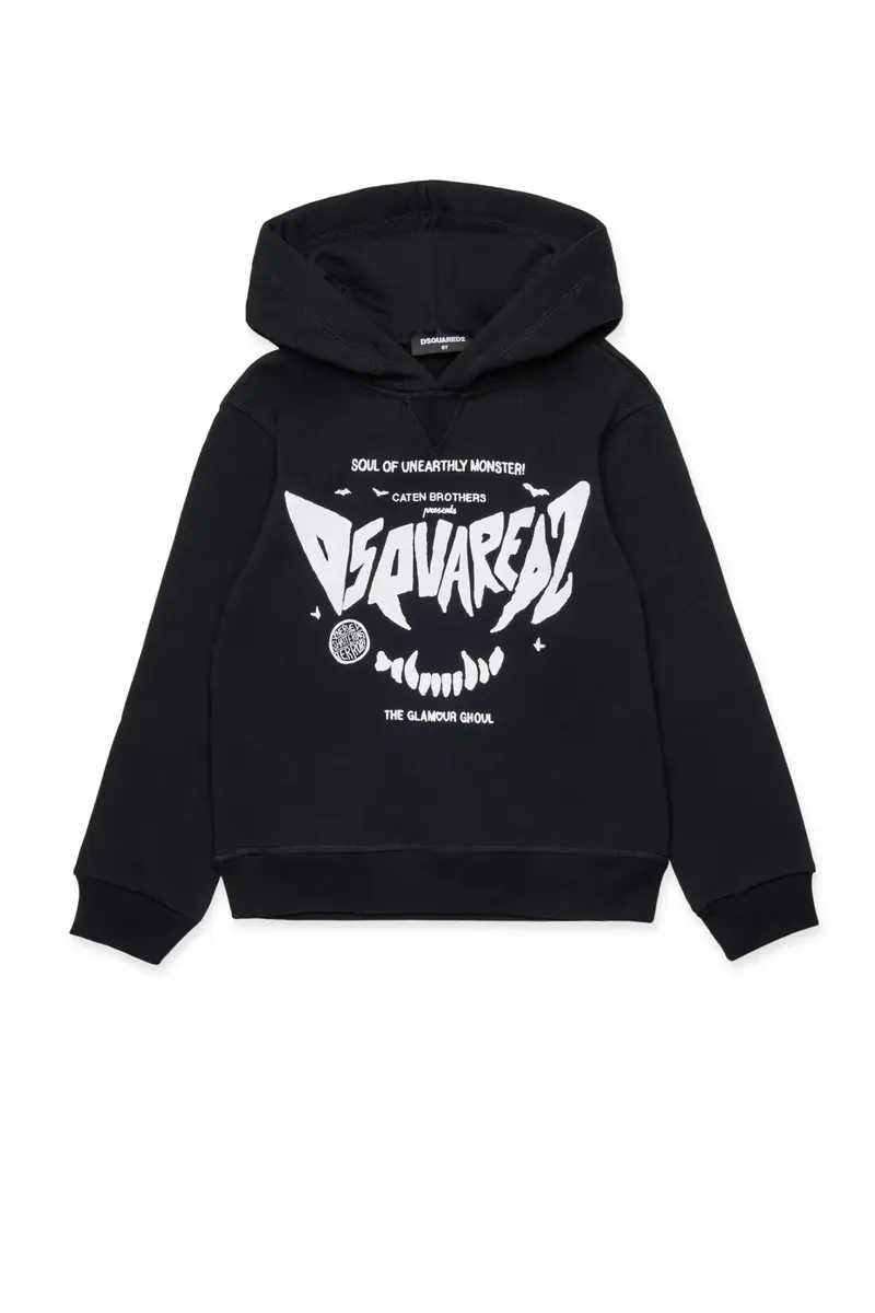 FELPA NERA CON LOGO DSQUARED2