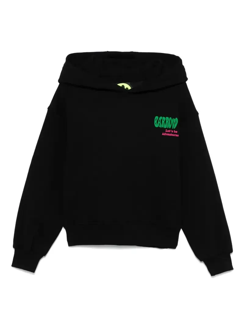 FELPA NERA CON LOGO VERDE BARROW