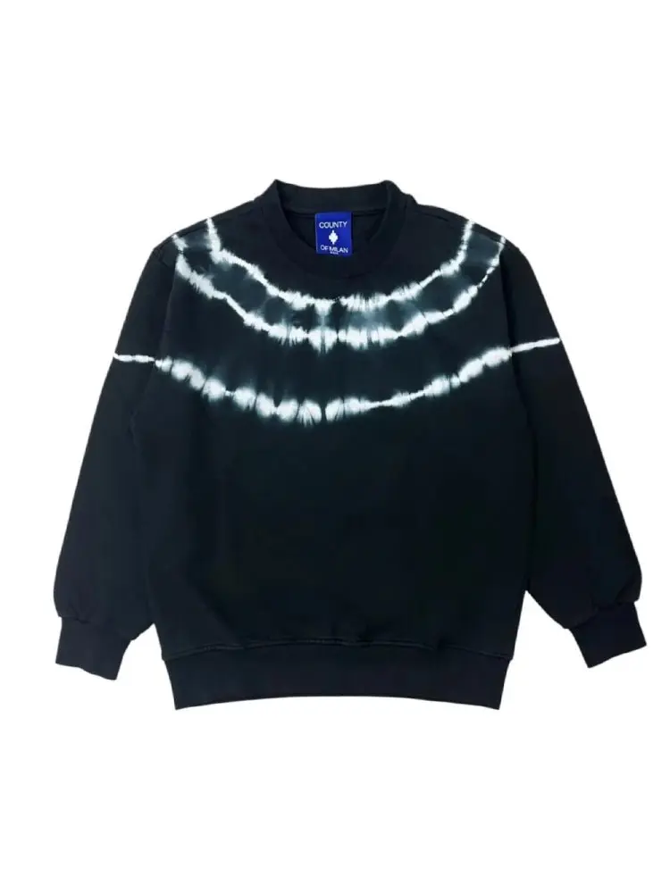 FELPA NERA CON STAMPA A CONTRASTO MARCELO BURLON
