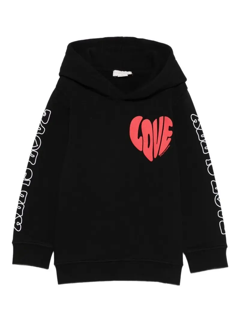 FELPA NERA CON STAMPA A FORMA DI CUORE STELLA MCCARTNEY