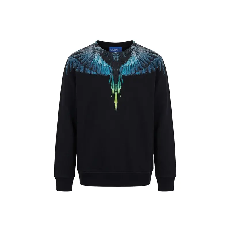 FELPA NERA CON STAMPA MARCELO BURLON