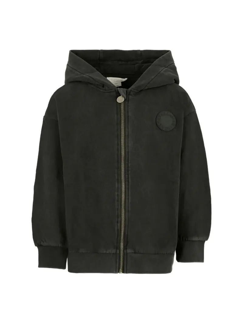 FELPA NERA CON ZIP LOGO SUL RETRO VERDE STELLA MCCARTNEY