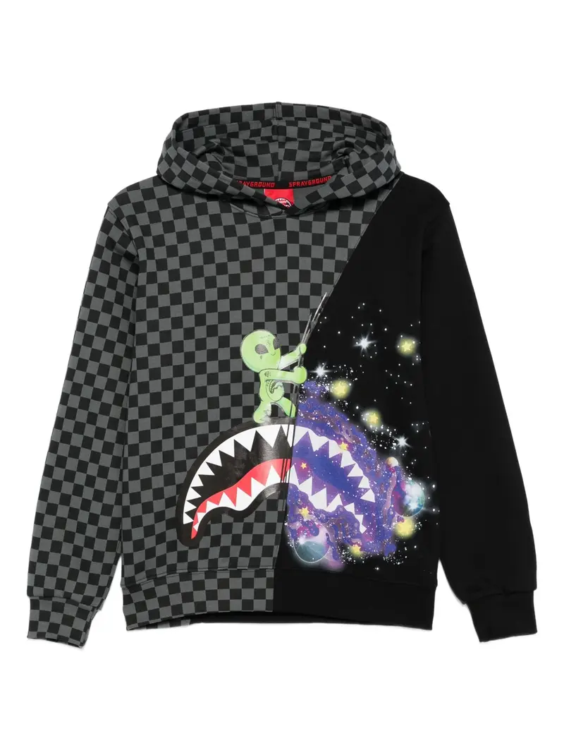 FELPA NERA/GRIGIA CON ALIENO SPRAYGROUND