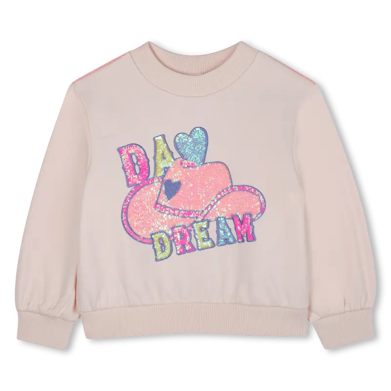 FELPA ROSA CON SCRITTA IN PAILLETTES BILLIEBLUSH