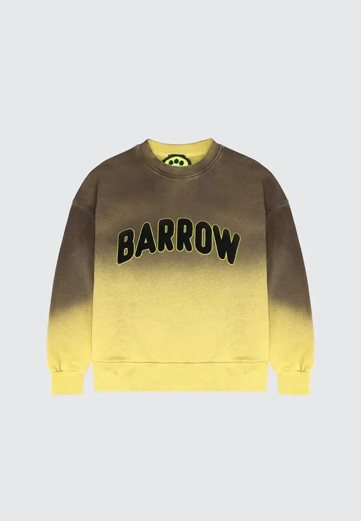 FELPA SFUMATA VERDE/GIALLO CON LOGO NERO BARROW