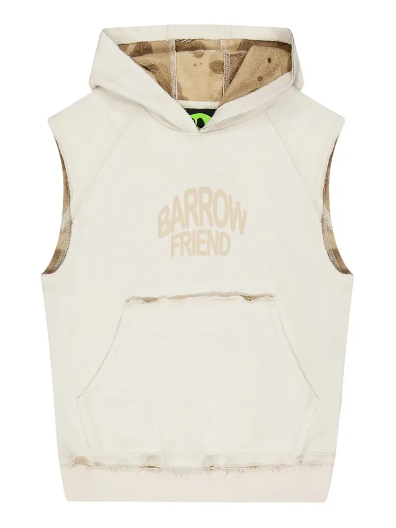 FELPA SMANICATA CON CAPPUCCIO BEIGE BARROW