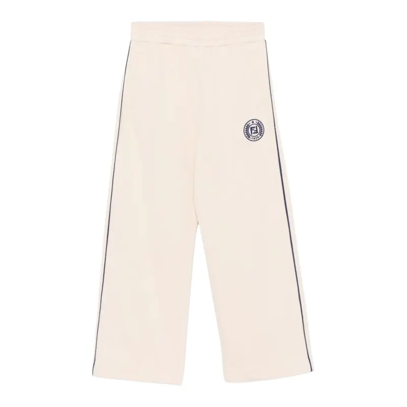 Fendi Pantalone tinta unita con Profili In Contrasto Modello Tuta Beige per Bambina