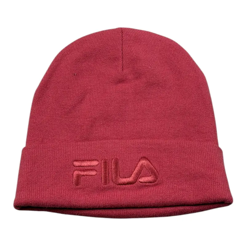 Fila Cappello tinta unita con Logo Rosa per Bambina