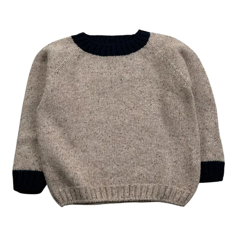 Fina Ejerique Maglia Bicolore Manica Lunga Beige per Bambino
