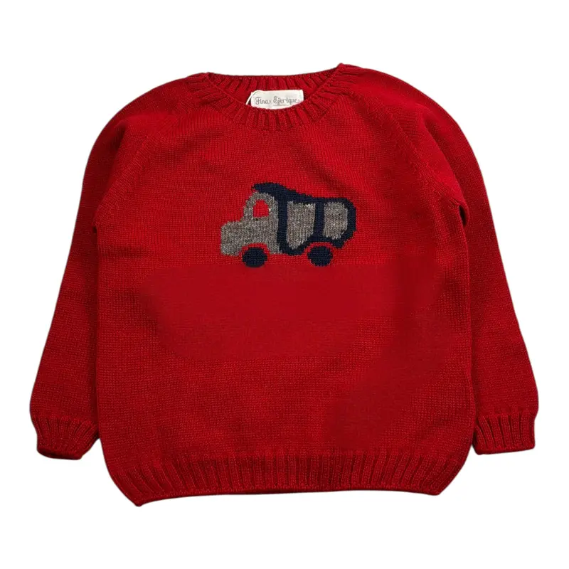 Fina Ejerique Maglia tinta unita con Stampa Rosso per Bambino