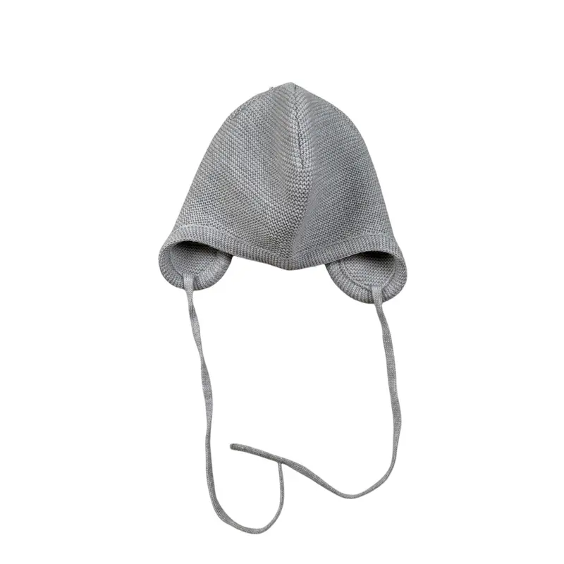 Frilo Cappello tinta unita con Ricami Grigio per Neonato
