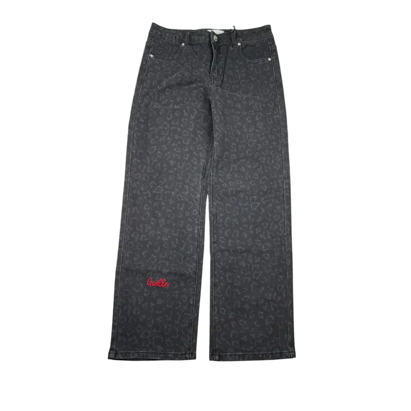 Gaelle Jeans tinta unita con Girovita Regolabile Nero per Bambina
