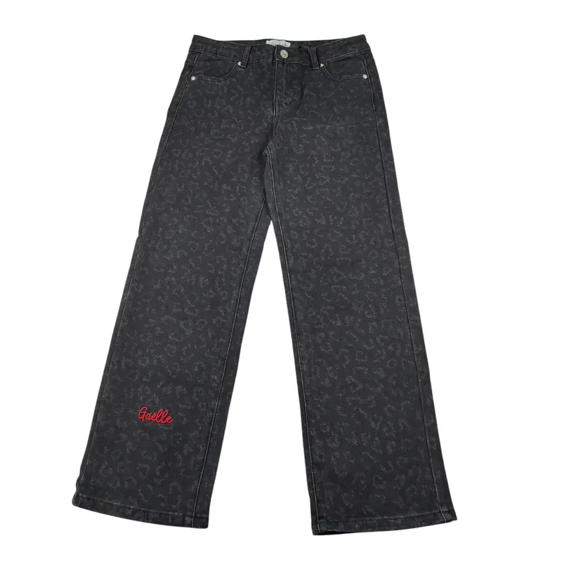 Gaelle Jeans tinta unita con Girovita Regolabile Nero per Bambina
