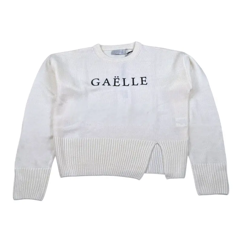 Gaelle Maglia tinta unita con Stampa Panna per Bambina