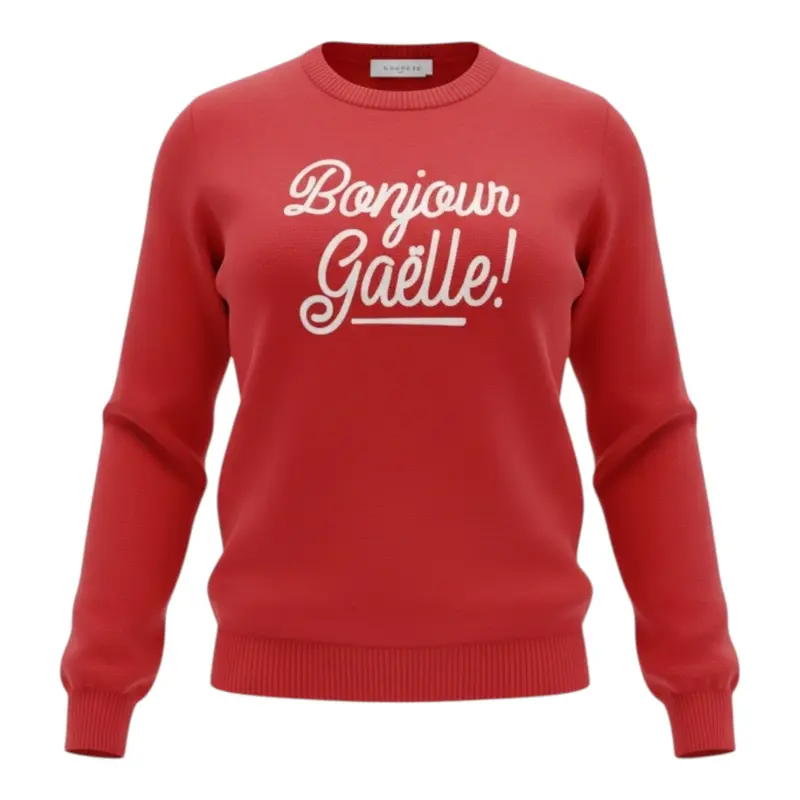 Gaelle Maglia tinta unita con Stampa Rosso per Bambina
