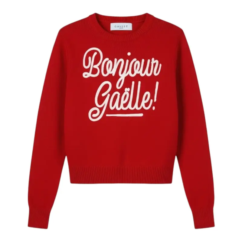 Gaelle Maglia tinta unita con Stampa Rosso per Bambina