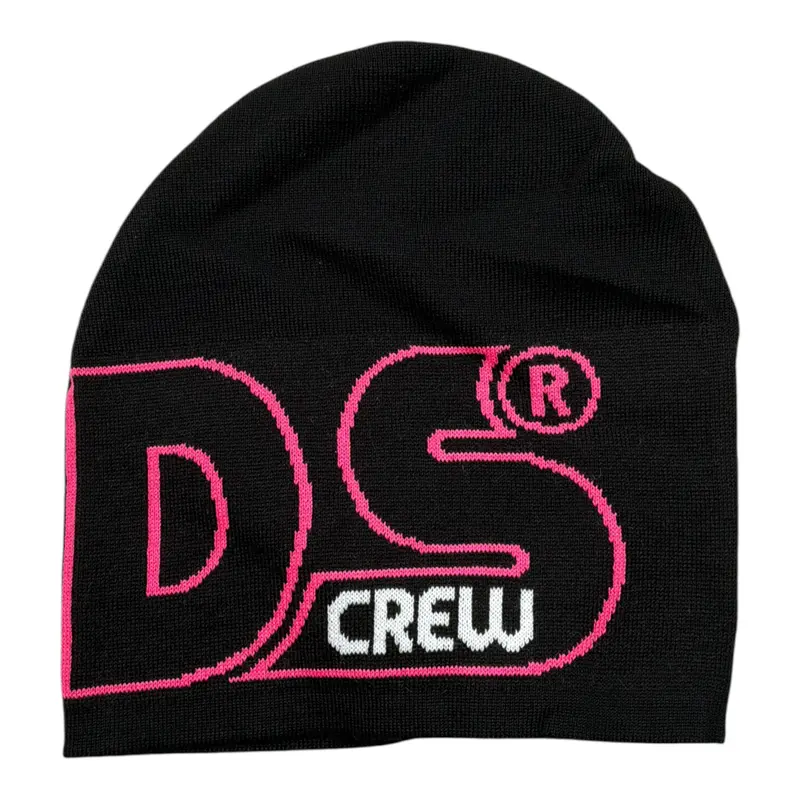 Gcds Cappello tinta unita con Logo Nero per Bambina