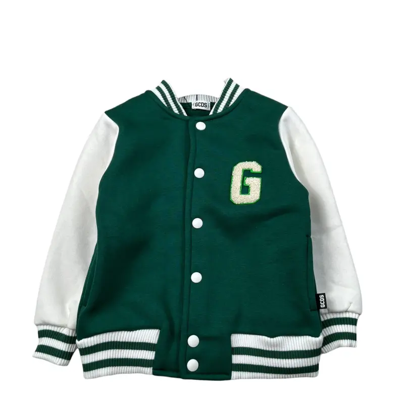Gcds Giubbino Modello College Bicolore Bianco/Verde per Bambino