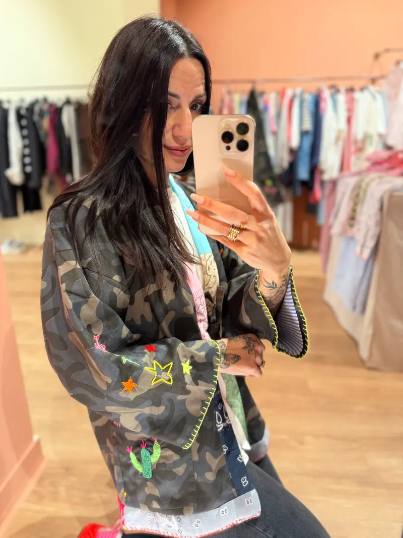 Giacca kimono camouflage