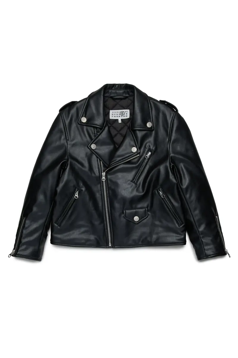 GIACCA MODELLO CHIODO ECOPELLE NERO MAISON MARGIELA