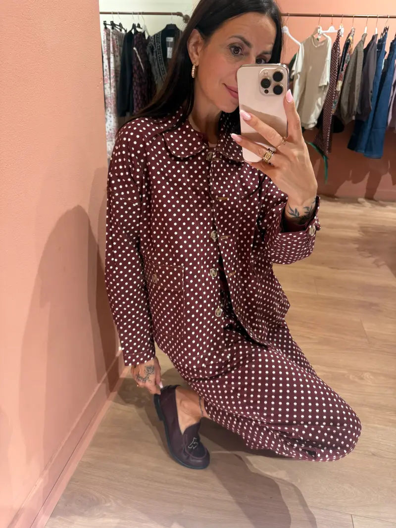 Giacca pois bordeaux