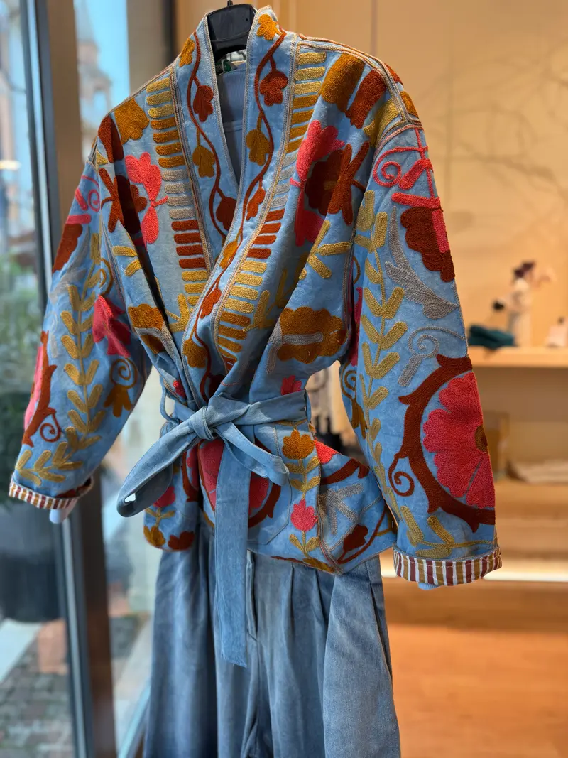 Giacca suzani kimono denim