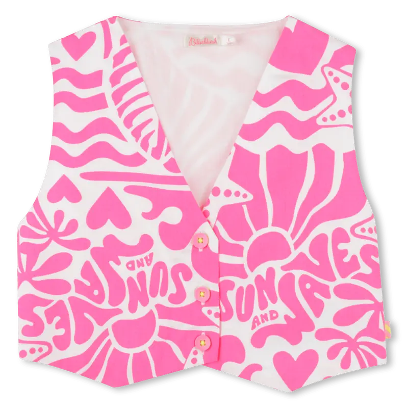 GILET CON FANTASIA BIANCO-ROSA FLUO BILLIEBLUSH