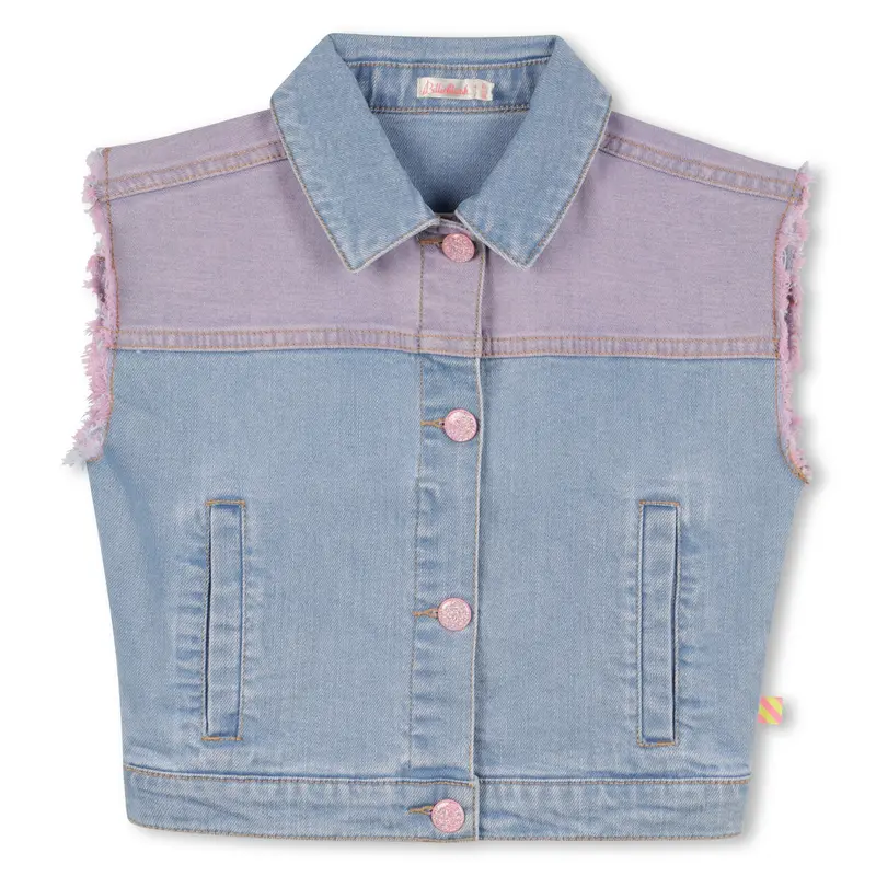 GILET IN DENIM LILLA-BLU CON FANTASIA BILLIEBLUSH