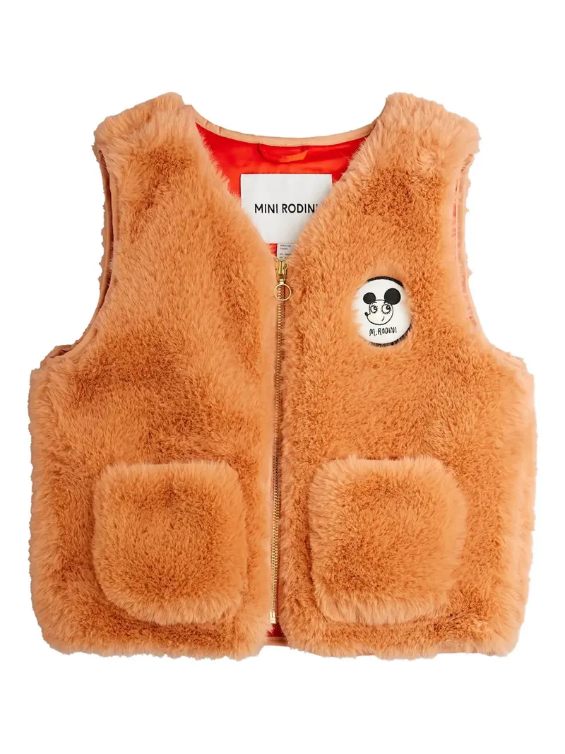 GILET IN ECOPELLICCIA CON TASCHE MINI RODINI