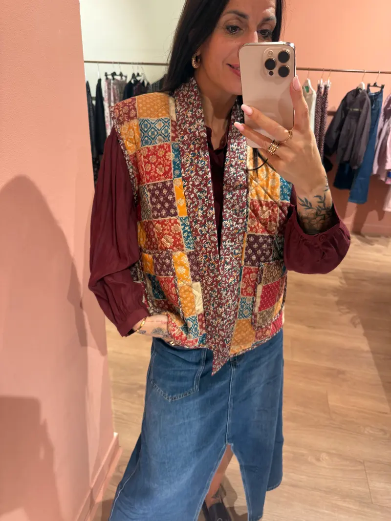 Gilet trapuntato patchwork