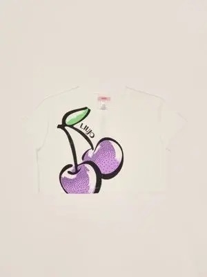 Girl's T-shirt in stretch cotton