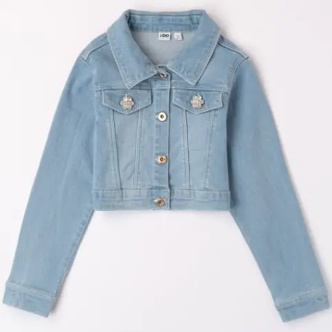 Giubbotto in Jeans con bottone gioiello