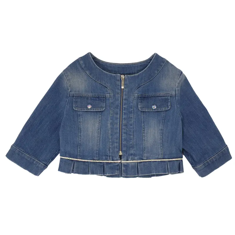 Giubbotto jeans elegante con strass applicati