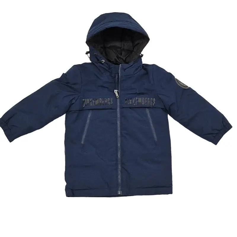 Giubbotto morbido con cappuccio blu bikkembergs