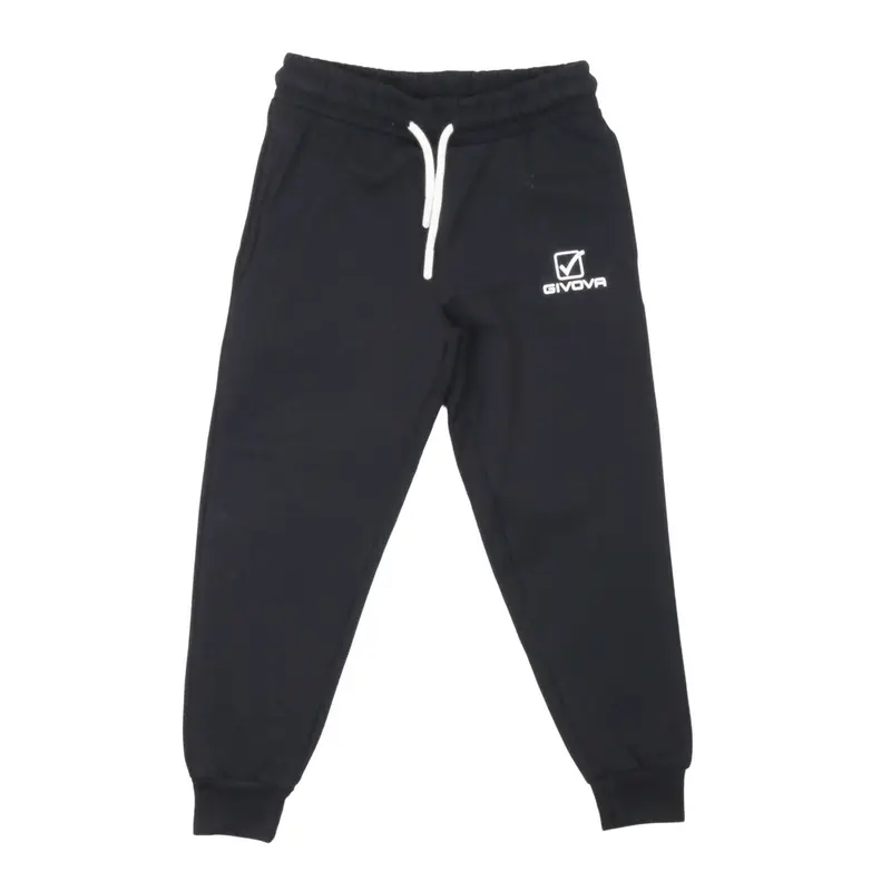 Givova - Pantaloni Tuta Bambino Nero in Felpina con Coulisse